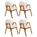 Ver imagem 2 de Kit 4 Cadeiras Sala de Jantar Premium com Braço Madeira Maciça Movellu Home