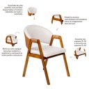 Ver imagem 4 de Kit 4 Cadeiras Sala de Jantar Premium com Braço Madeira Maciça Movellu Home