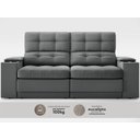 Ver imagem 5 de Sofá com Porta Copos e Carregador USB Eureka 1,70m Assento Retrátil e Reclinável Velosuede