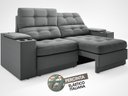 Ver mais imagens de Sofá com Porta Copos e Carregador USB Eureka 1,70m Assento Retrátil e Reclinável Velosuede