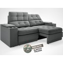 Ver mais imagens de Sofá com Porta Copos e Carregador USB Eureka 1,70m Assento Retrátil e Reclinável Velosuede