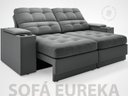 Ver imagem 3 de Sofá com Porta Copos e Carregador USB Eureka 1,70m Assento Retrátil e Reclinável Velosuede