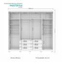 Ver imagem 5 de Guarda Roupa Casal 8 Portas e 6 Gavetas com Pés Master