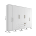 Ver imagem 4 de Guarda Roupa Casal 8 Portas e 6 Gavetas com Pés Master Branco