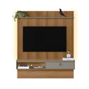 Ver imagem 2 de Painel para TV até 65 Polegadas Ripado com Led 1 Porta 1 Nicho 2 Prateleiras Lumini Linea Brasil
