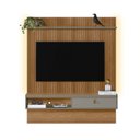 Ver imagem 2 de Painel para TV até 65 Polegadas Ripado com Led 1 Porta 1 Nicho 2 Prateleiras Lumini Linea Brasil