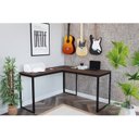 Ver imagem 1 de Escrivaninha Mesa Escritório em L 135x135 135cm Preto Fosco e Nogal