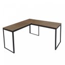 Ver imagem 2 de Escrivaninha Mesa Escritório em L 135x135 135cm Preto Fosco e Nogal