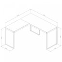 Ver imagem 3 de Escrivaninha Mesa Escritório em L 135x135 135cm Preto Fosco e Nogal