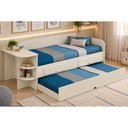 Ver imagem 1 de Sofá Cama Solteiro c/Auxiliar Helena MDF Off White Permóbili