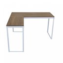 Ver imagem 4 de Escrivaninha Mesa Escritório em L 135x135 135cm Branco e Nogal