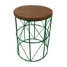 Banco Redondo Artesanal De Ferro Decoração Interna - Verde - 4
