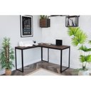 Ver imagem 1 de Escrivaninha Mesa Escritório em L 126x126 126cm Preto Fosco e Nogal