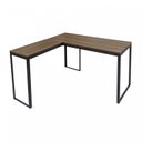 Ver imagem 2 de Escrivaninha Mesa Escritório em L 126x126 126cm Preto Fosco e Nogal