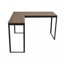 Ver imagem 4 de Escrivaninha Mesa Escritório em L 126x126 126cm Preto Fosco e Nogal