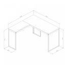 Ver imagem 3 de Escrivaninha Mesa Escritório em L 126x126 126cm Branco e Nogal