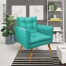 Poltrona Tais Suede Pés Palito Castanho - D'Rossi - Azul Turquesa - 2