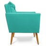 Poltrona Tais Suede Pés Palito Castanho - D'Rossi - Azul Turquesa - 4