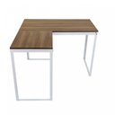 Ver imagem 4 de Escrivaninha Mesa Escritório em L 105x105 105cm Branco e Nogal