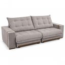 Ver imagem 1 de Sofá com Chaise Guiricema 4 Lugares Retrátil e Reclinável 290cm Bege Teixeira