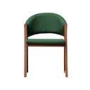 Ver imagem 3 de Cadeira de Jantar Estofada Essencial Base Madeira Maciça Veludo:verde