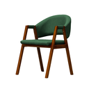 Ver imagem 1 de Cadeira de Jantar Estofada Essencial Base Madeira Maciça Veludo:verde