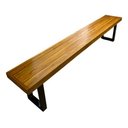 Ver imagem 1 de Banco Estilo Industrial Tampo Madeira Pés Metalon Preto 220cm:madeira