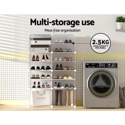 Sapateira Modular Portatil 8 Portas Armario Infantil Organizador Multiuso Guarda Roupa Brinquedos Pr - 6