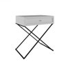 Mesa de Cabeceira Cotia 70Cm Alta 1 Gaveta Off White com Preto - 1