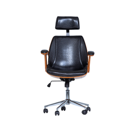 Cadeira de Escritório Ergonômica Giratória Fratini Kopenhagen Presidente Apoio Cabeça Office Preta - 4