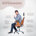 Ver imagem 3 de Cadeira de Escritório Ergonômica Giratória Fratini Kopenhagen Presidente Apoio Cabeça Office Preta