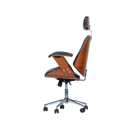 Cadeira de Escritório Ergonômica Giratória Fratini Kopenhagen Presidente Apoio Cabeça Office Preta - 5
