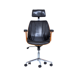 Cadeira de Escritório Ergonômica Giratória Fratini Kopenhagen Presidente Apoio Cabeça Office Preta - 4