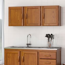 Armário Aéreo para Cozinha 120cm Madeira Maciça 3 Portas  - 1