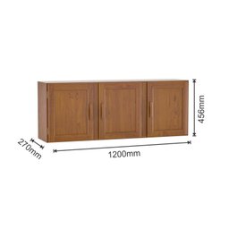 Armário Aéreo para Cozinha 120cm Madeira Maciça 3 Portas  - 3