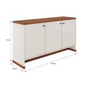 Ver imagem 4 de Kit Escritório Buffet e Armário Zeus - Via Nossa - Offwhite/naturale
