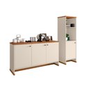 Ver imagem 2 de Kit Escritório Buffet e Armário Zeus - Via Nossa - Offwhite/naturale