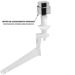 Kit Mecanismo Reparo Completo Universal Acionamento Lateral C/ Boia Caixa Acoplada Descarga | Astra - 6