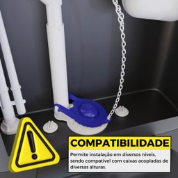 Kit Mecanismo Reparo Completo Universal Acionamento Lateral C/ Boia Caixa Acoplada Descarga | Astra - 7