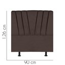 Ver imagem 3 de Cabeceira Estofada Cama Box Solteiro Bélgica 90cm Courino:marrom