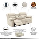 Ver imagem 3 de Sofá Reclinável Elétrica Sala de Cinema Oscar 3 Lugares com Massagem Aquecimento Entrada Usb/usb-c P