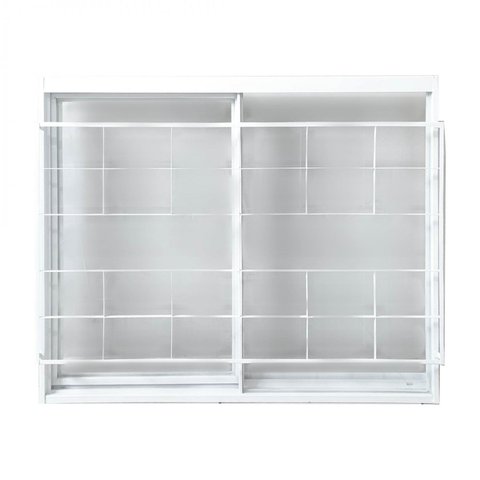 Janela de Aço de Correr 100x120cm 2 Folhas com Grade Minas Sul MGM Branco