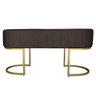 Banco Recamier Estofado Luana Base Gold Veludo Marrom - Montanaris Decor - 3