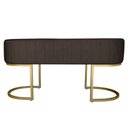 Ver imagem 3 de Banco Recamier Estofado Luana Base Gold Veludo Marrom - Montanaris Decor