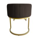 Ver imagem 4 de Banco Recamier Estofado Luana Base Gold Veludo Marrom - Montanaris Decor