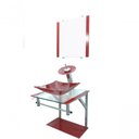 Ver imagem 1 de Gabinete Vinho De Vidro 40cm Cc33cm e torneira Cascata
