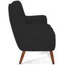 Ver imagem 6 de Poltrona Decorativa Fixa Pés de Madeira Isabella D02 Veludo Preto B-300 - Lyam Decor