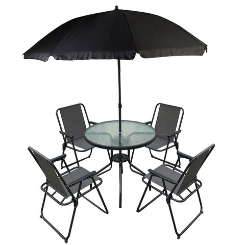 Conjunto Mesa Cadeira Guarda Sol Ombrelone Articulavel Ajustavel Descanso Piscina Deck Area Lazer Ja