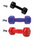 Ver imagem 4 de Kit 3 Halteres Sextavados Peso Academia Bonatif Fitness + Suporte 12kg Colorido
