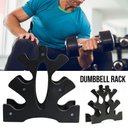 Ver imagem 3 de Kit 3 Halteres Sextavados Peso Academia Bonatif Fitness + Suporte 12kg Colorido